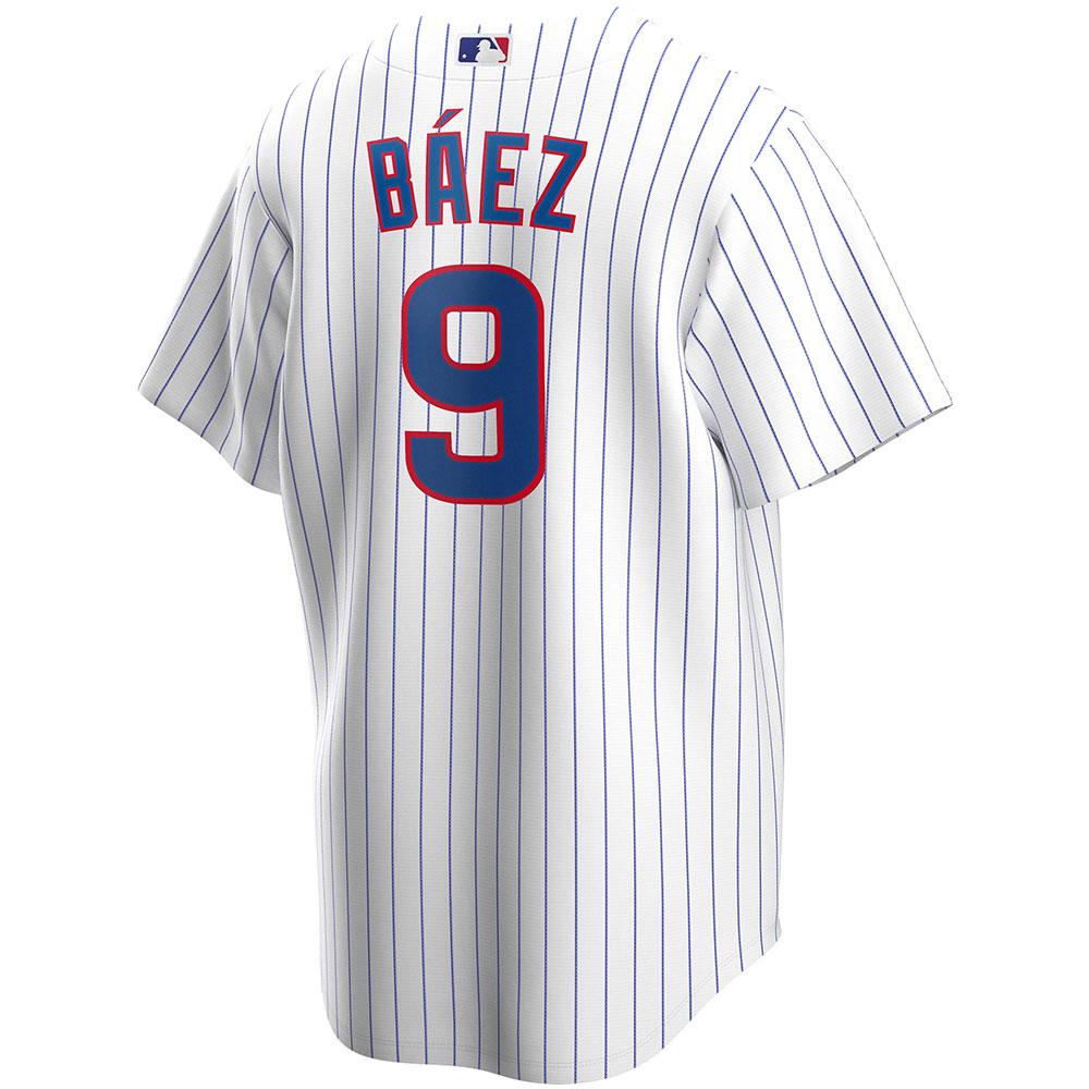 Mens Chicago Cubs Javy Baez Cool Base Replica Jersey White